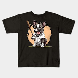 French Bulldog Playing Baseball Kids T-Shirt